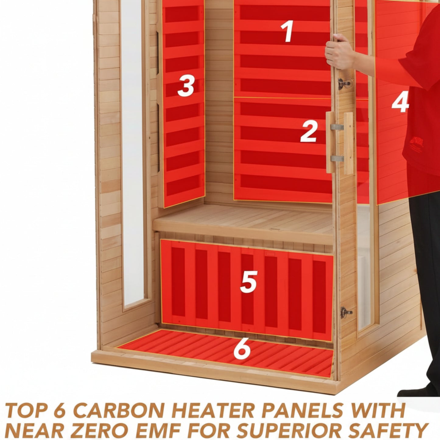 2024 Upgrade 1 to 2 Person Infrared Sauna, Low EMF Infrared Sauna for Home, Indoor Sauna Room, Hemlock Wooden Far Infrared Sauna, Dry Sauna with Bluetooth Speakers, LED Reading and Chromotherapy Lamp