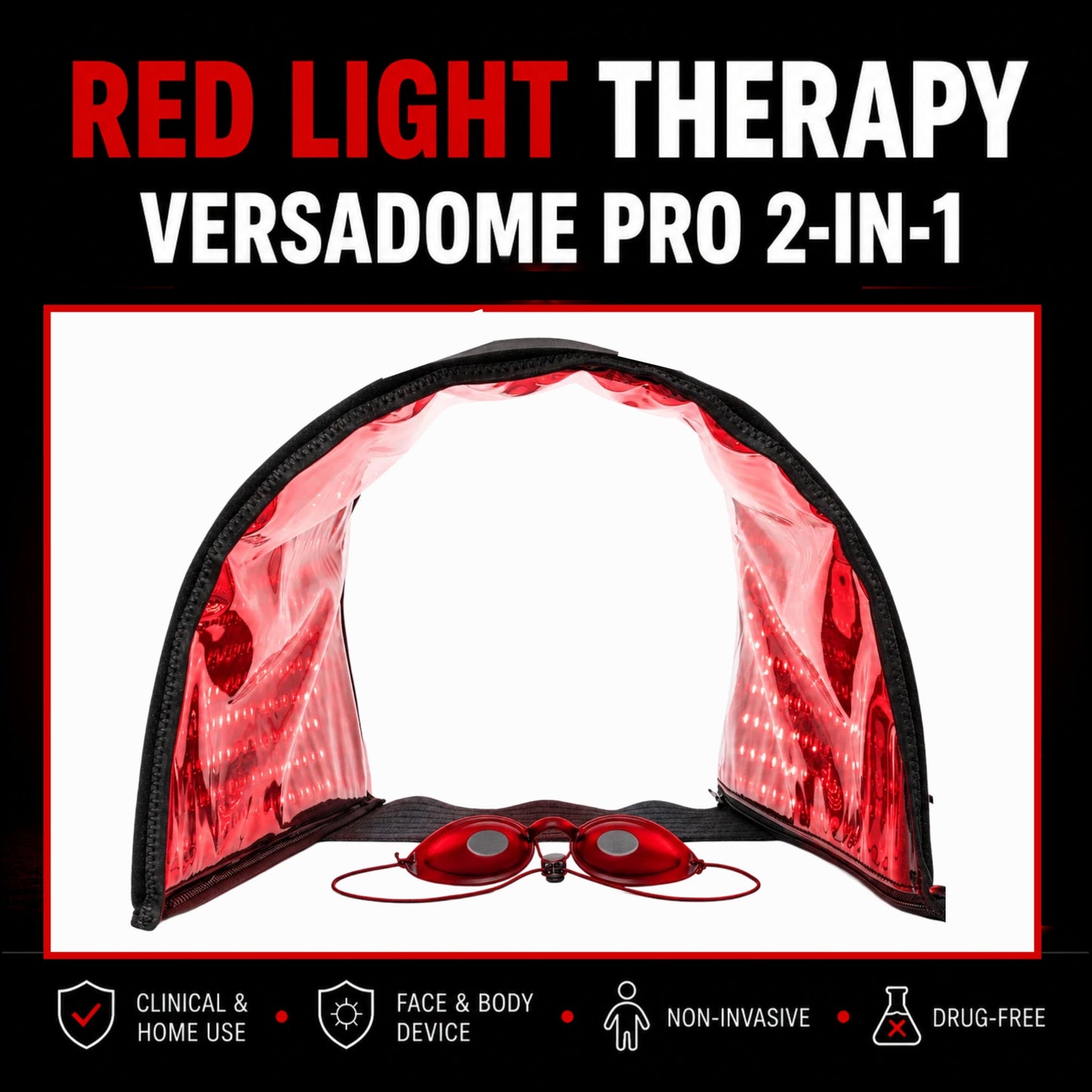 Red Light Therapy VersaDome Pro 2-in-1 – Face & Body Device with 1,998 LEDs